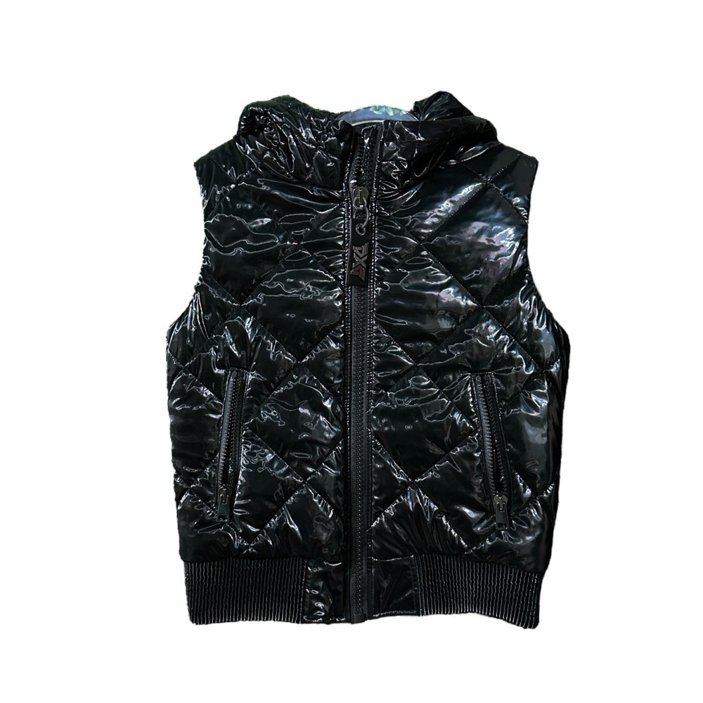 NWOT PXG Golf diamond quilted puffer vest faux fur lined with hood and zipper